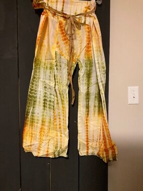 Fisherman pants one size in cotton tie dye fabric
